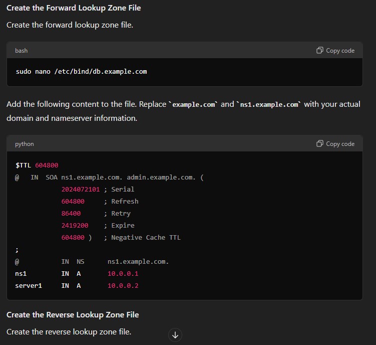 How set up reverse DNS for a private IP address on an Ubuntu server 3