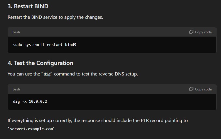 How set up reverse DNS for a private IP address on an Ubuntu server 5