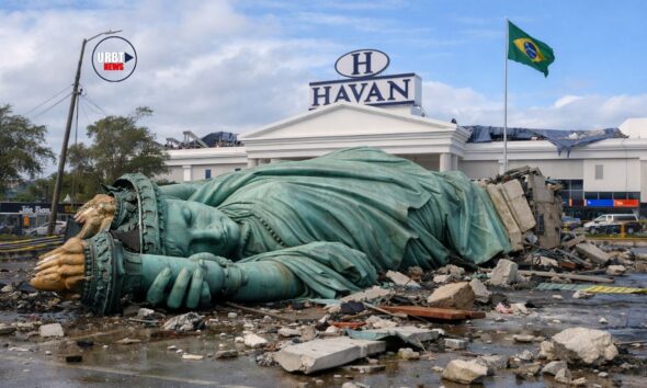 A 78-foot replica of the Statue of Liberty collapsed in southern Brazil. Powerful winds battered the statue during a severe storm earlier this week. The incident happened on December 15, 2025, in Guaíba, Rio Grande do Sul. Intense weather systems swept through with little warning.