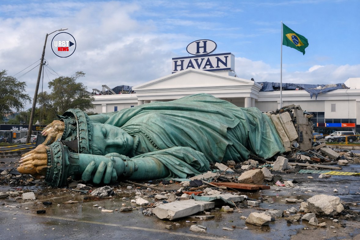 A 78-foot replica of the Statue of Liberty collapsed in southern Brazil. Powerful winds battered the statue during a severe storm earlier this week. The incident happened on December 15, 2025, in Guaíba, Rio Grande do Sul. Intense weather systems swept through with little warning.