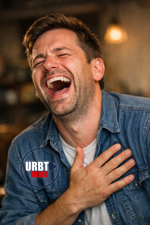 Hilarious laugh in warm surroundings